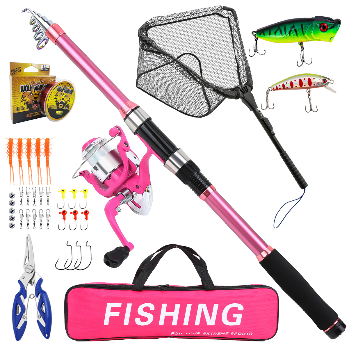 Juego completo de cañas de pes - Fishing Rod Spinning reseña y precio